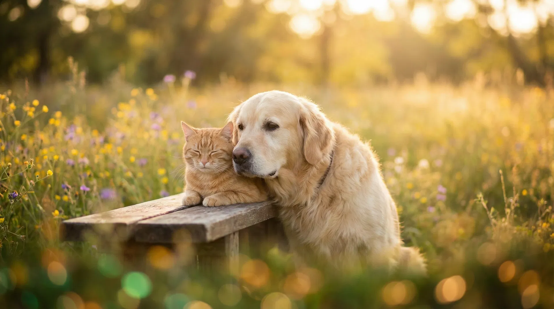 Mutlu kedi ve köpek